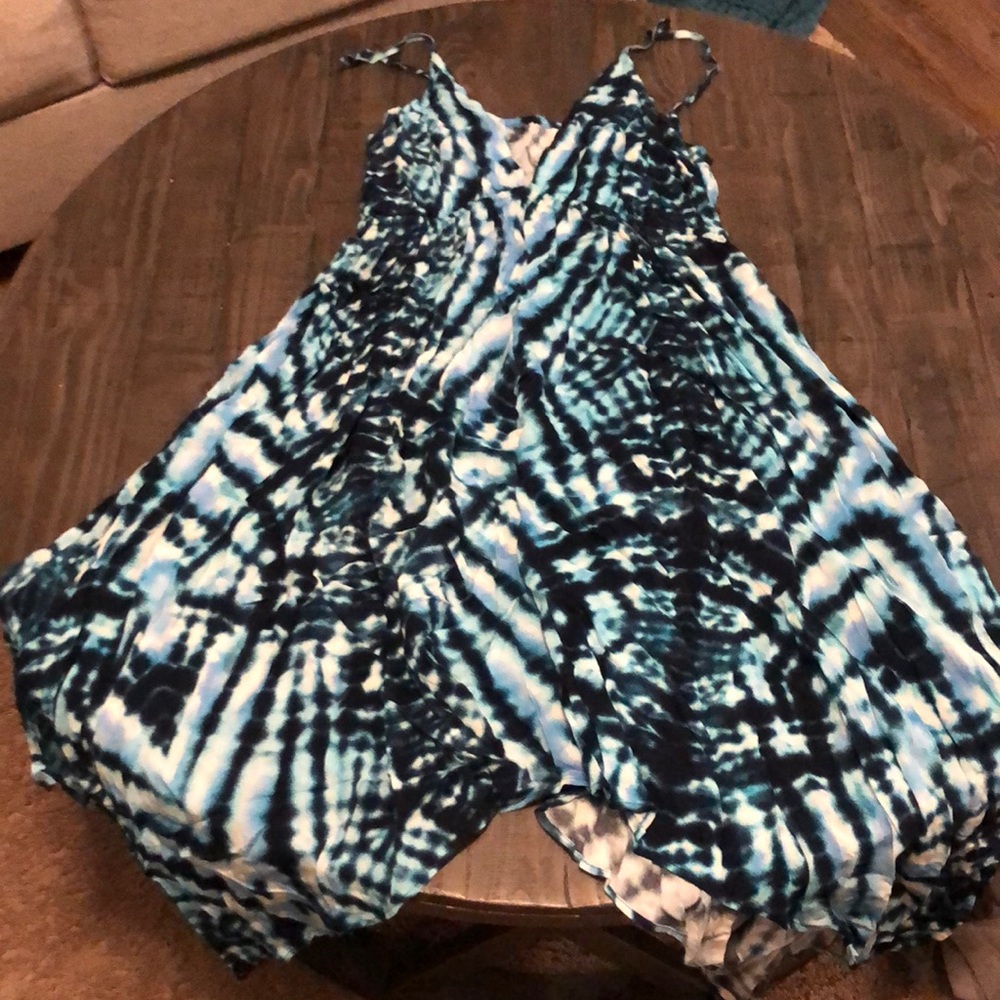 Blue tie dye dress